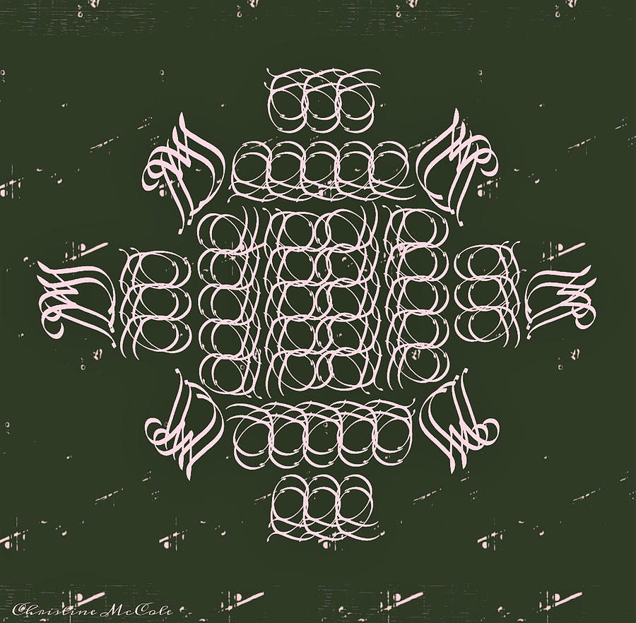 Monogram qm creamolive Tapestry - Textile by Christine McCole