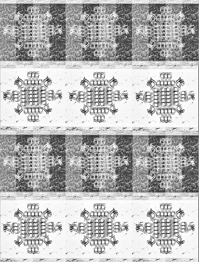 Monogram qm grays 1 Tapestry - Textile by Christine McCole