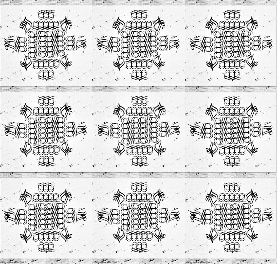 Monogram qm grays 4 Tapestry - Textile by Christine McCole