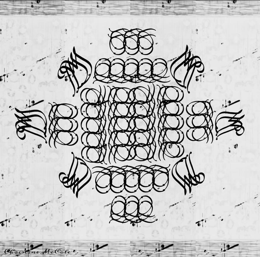 Monogram qm grays 7 Tapestry - Textile by Christine McCole