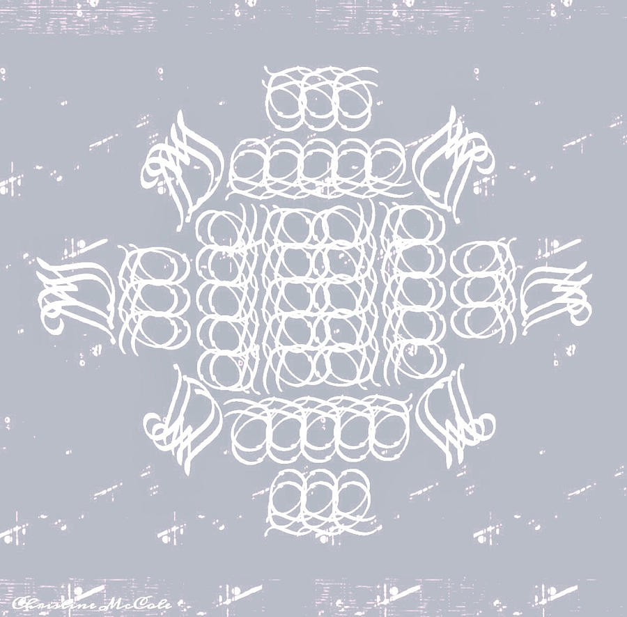 Monogram qm lavender ivory Tapestry - Textile by Christine McCole