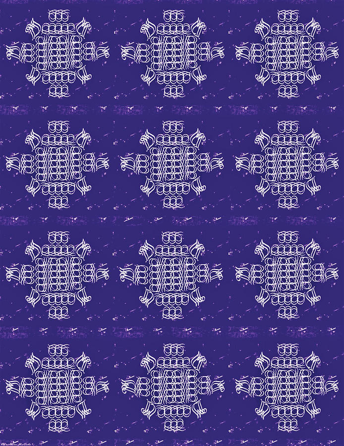 Monogram qm purplewhite Tapestry - Textile by Christine McCole