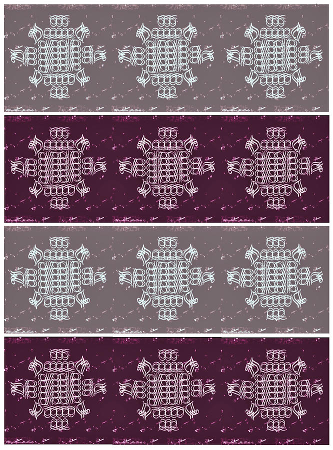Monogram qm plum wine slate 2 Tapestry - Textile by Christine McCole
