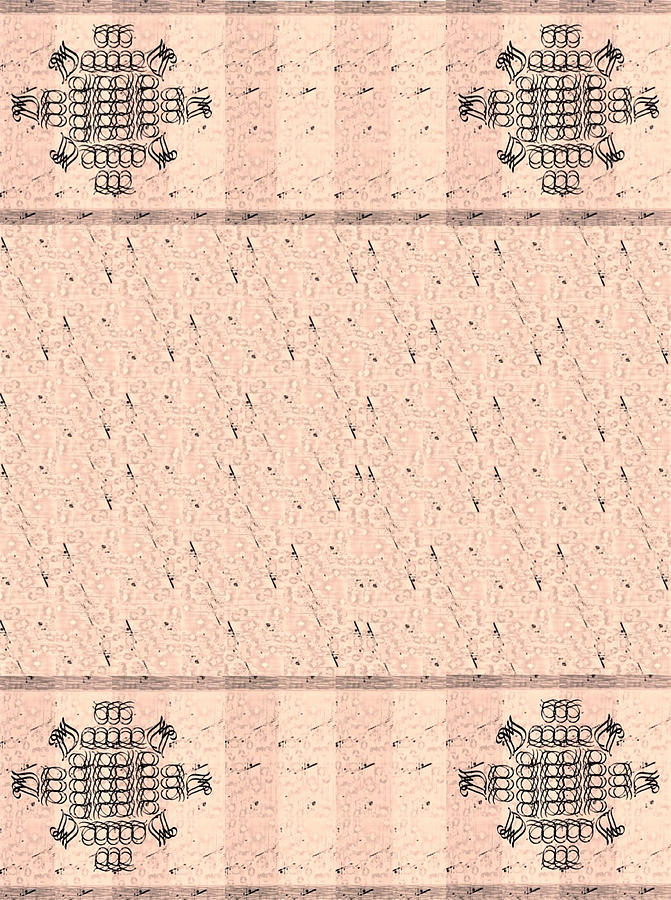 Monogram qm stripes mauvecharcoal 1 Tapestry - Textile by Christine McCole