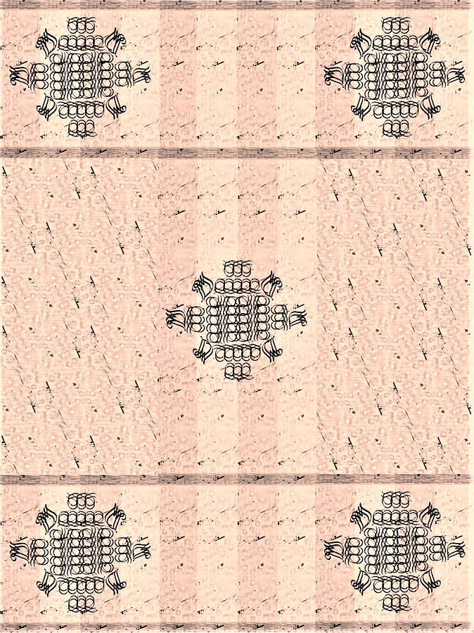 Monogram qm stripes mauvecharcoal 2 Tapestry - Textile by Christine McCole
