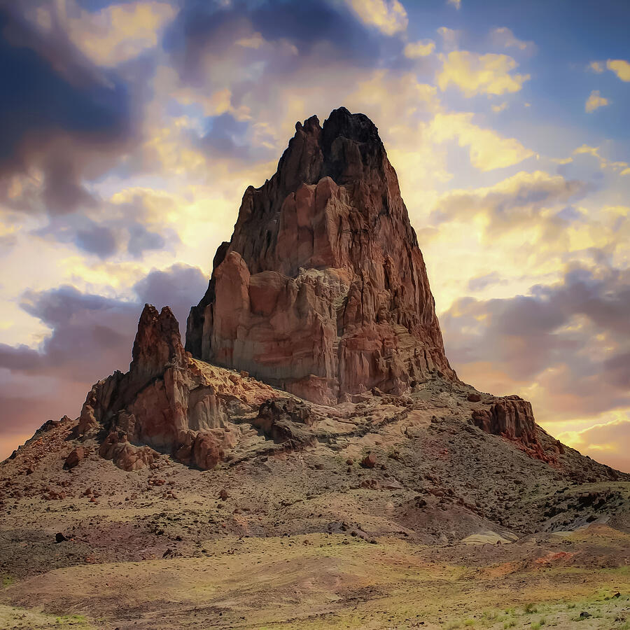 Monolith Sunset - American Southwestern Landscape - Square Format Photograph by Gregory Ballos