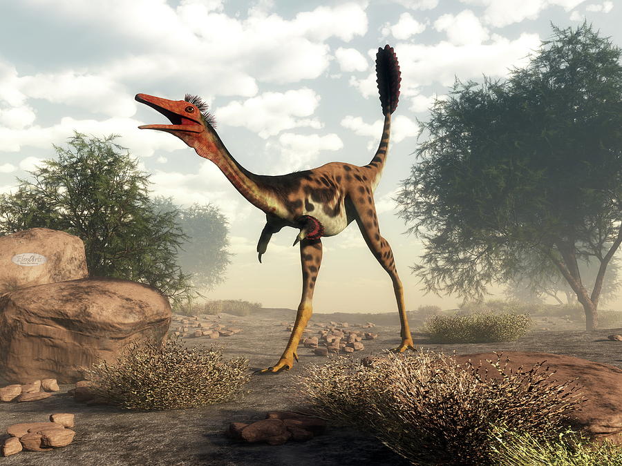 Mononykus dinosaur in the desert - 3D render Digital Art by Elenarts ...