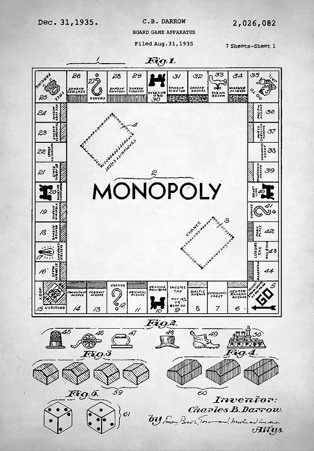 Monopoly Patent Digital Art by Hoolst Design