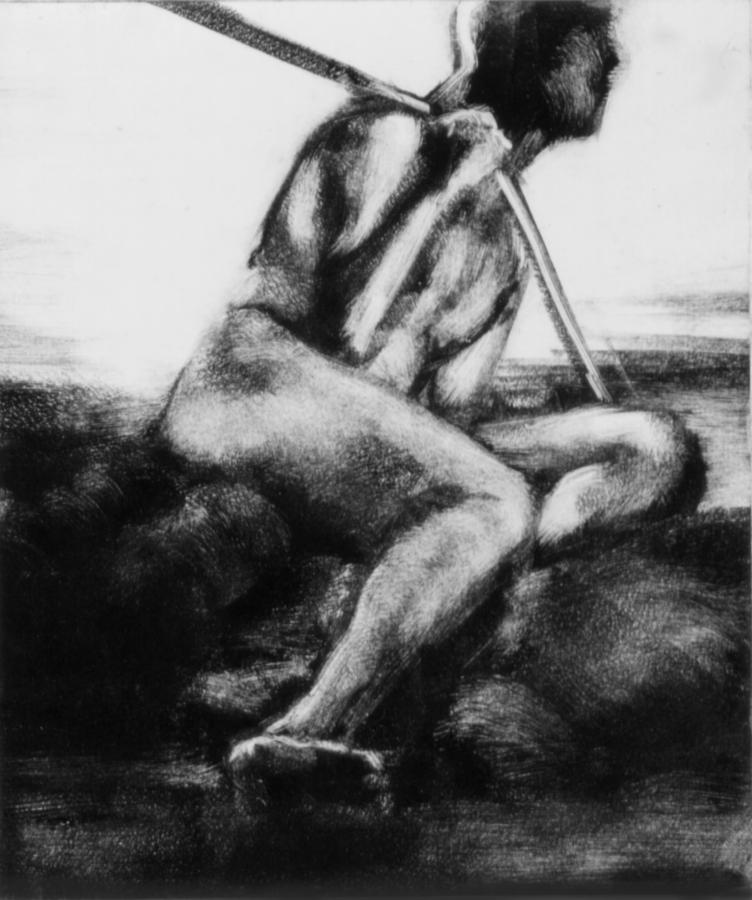 Nude Painting - Monotype Series 32 by John Clum