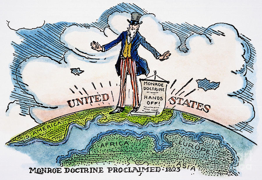 Monroe Doctrine Cartoon Drawing by Granger Fine Art America