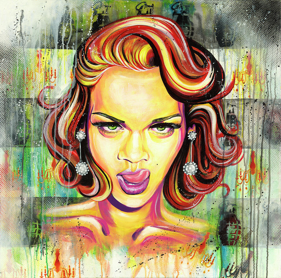 Rihanna Painting - Monroe Gone Bad by Aramis Hamer