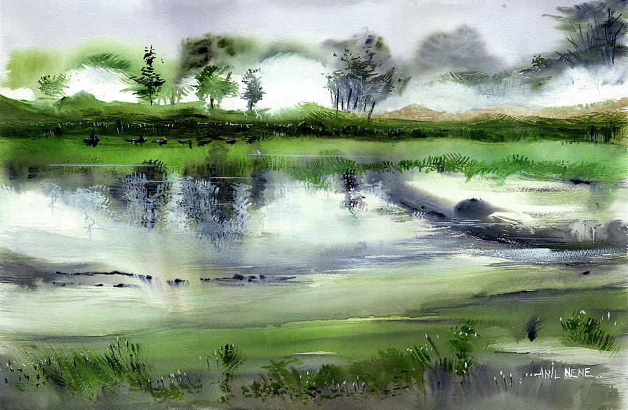 Monsoon 2018 - 5 Painting by Anil Nene