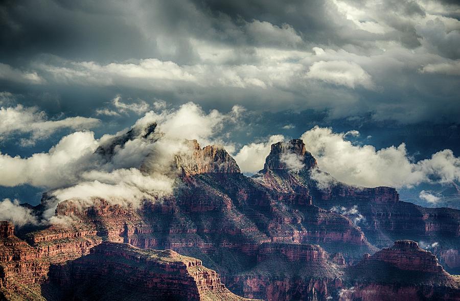 Monsoon clouds Grand Canyon Photograph by Gaelyn Olmsted
