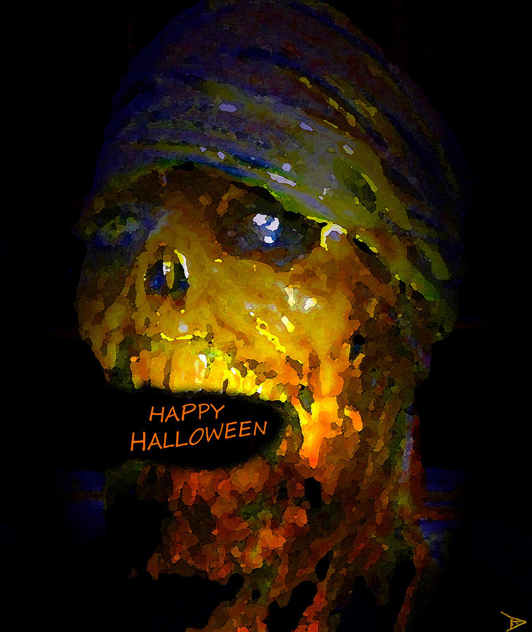 Monster Face Halloween Painting by David Lee Thompson