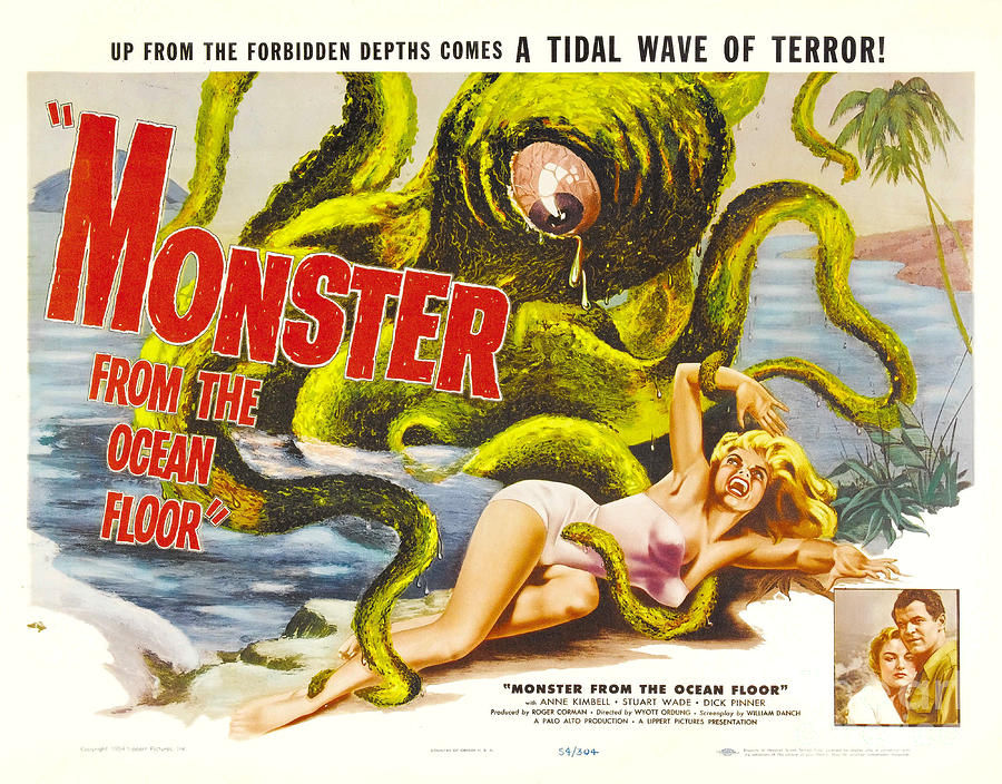 Monster From the Ocean Floor retro movie poster Up from the forbidden depths comes A Tidal Terror Painting by Vintage Collectables