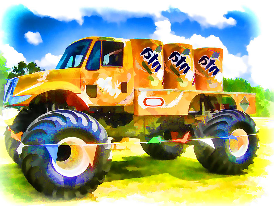  Monster  Truck  3 Painting  by Jeelan Clark