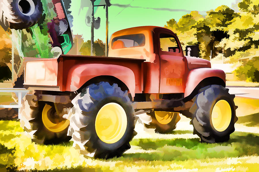  Monster  Truck  Grave Digger 1 Painting  by Jeelan Clark