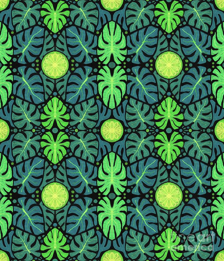 Monstera leaves pattern Digital Art by Julia Khoroshikh