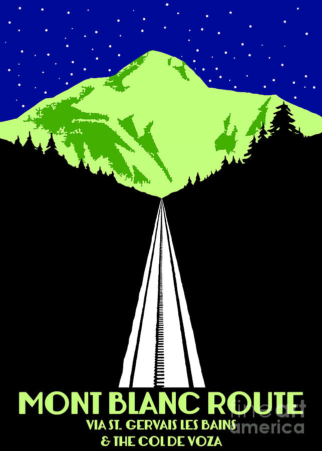 Mont Blanc railway route Drawing by Heidi De Leeuw