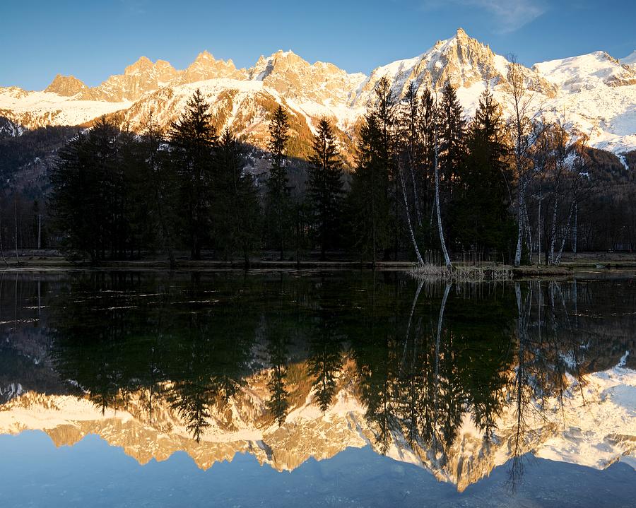 Mont Blanc reflection Photograph by Stephen Taylor