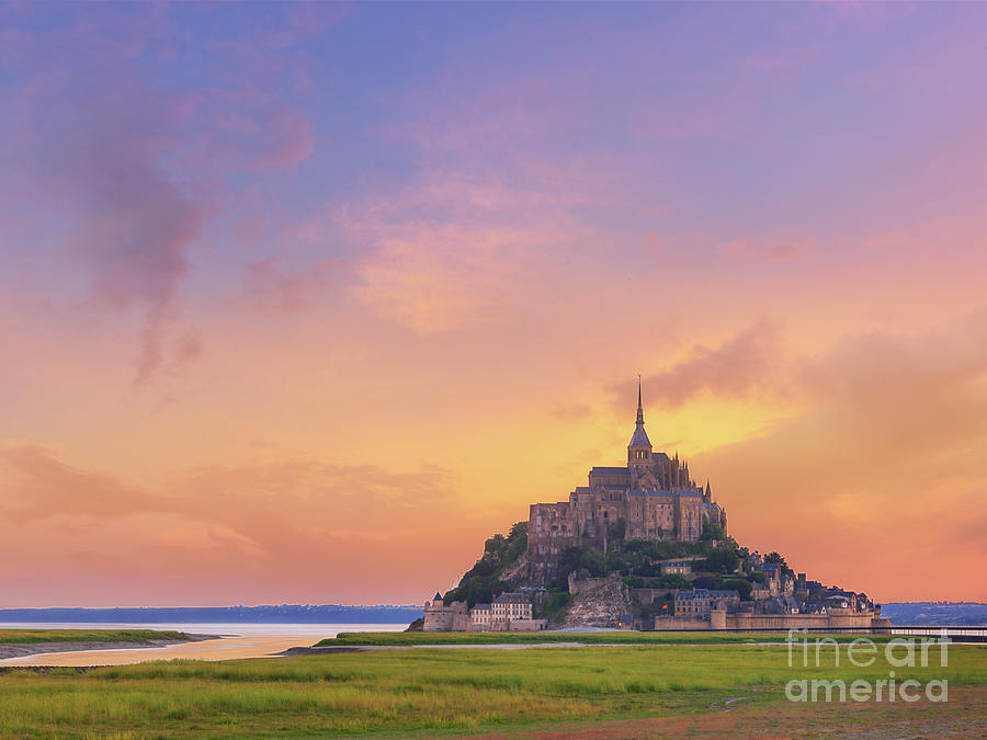 Mont-Saint-Michel at Dawn Photograph by Laurent Lucuix
