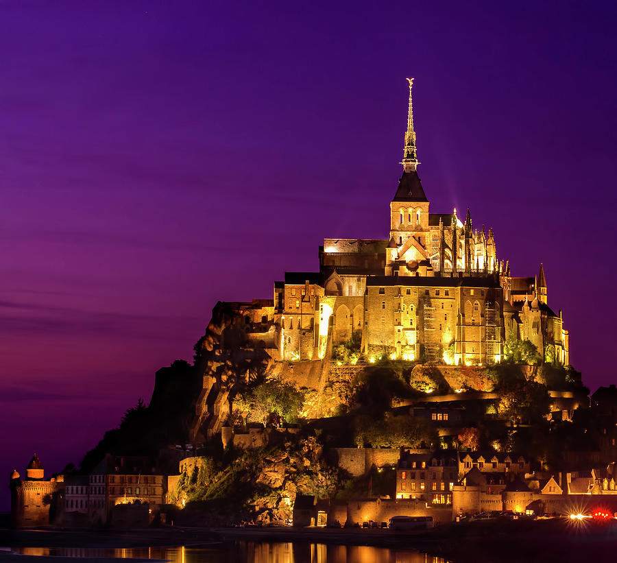 Mont Saint Michel castle at night scene Photograph by Ioan Panaite ...