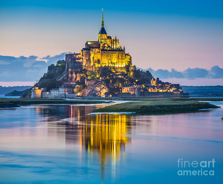 Mont Saint-Michel in twilight Photograph by JR Photography