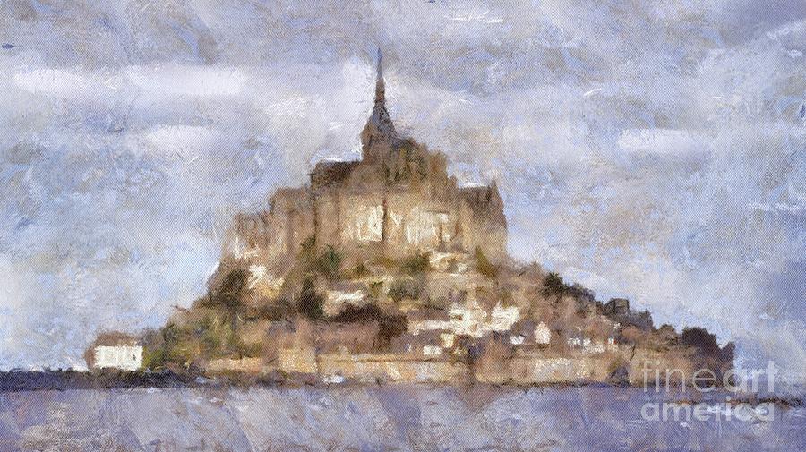Mont Saint-Michel, Normandy, France Painting by Esoterica Art Agency