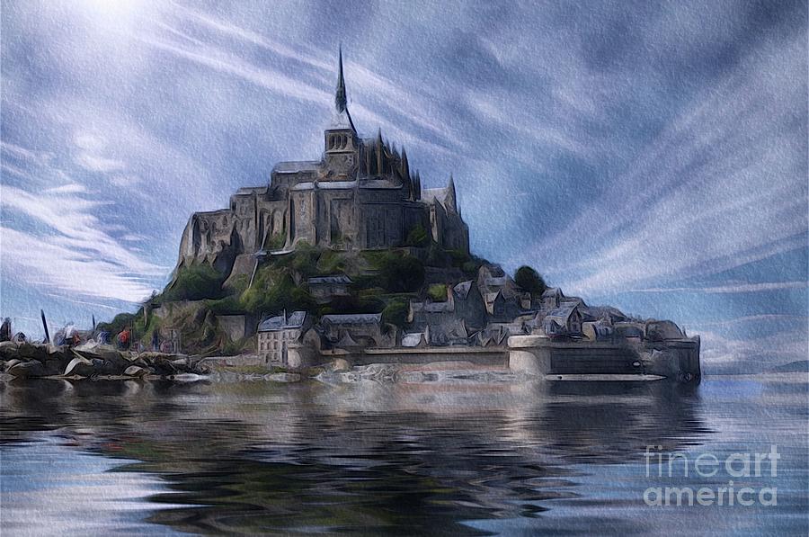 Mont Saint Michel, Normandy Painting by Esoterica Art Agency