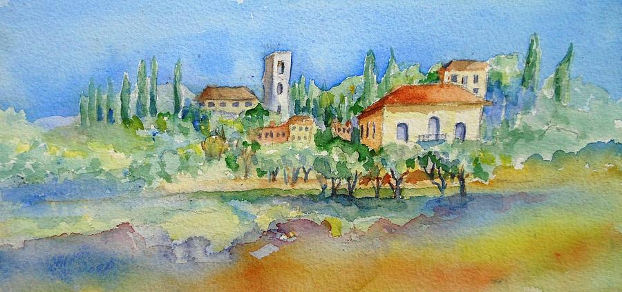 Montacatini Alto, Tuscany Painting by Trudi Doyle