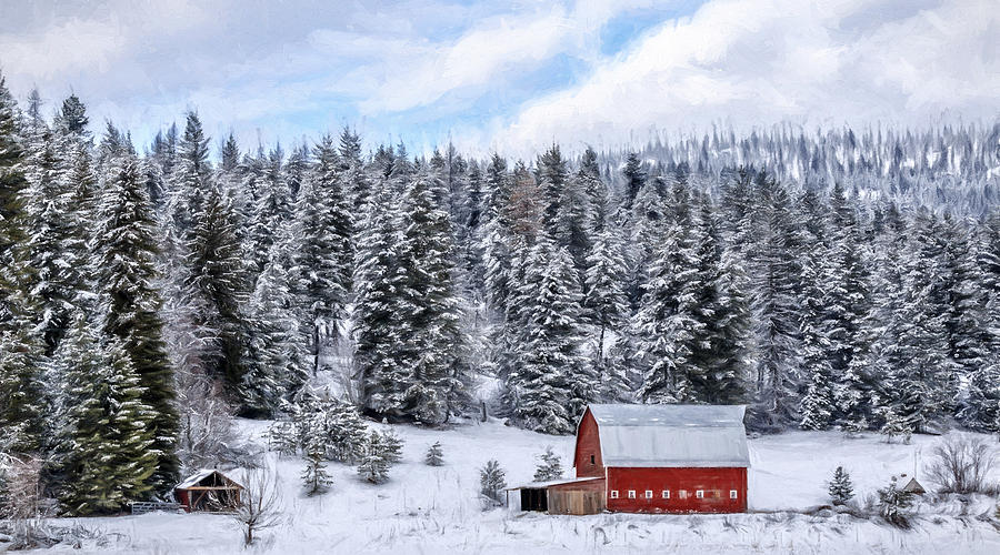 Winter Photograph - Montana Country Winter by Wes and Dotty Weber