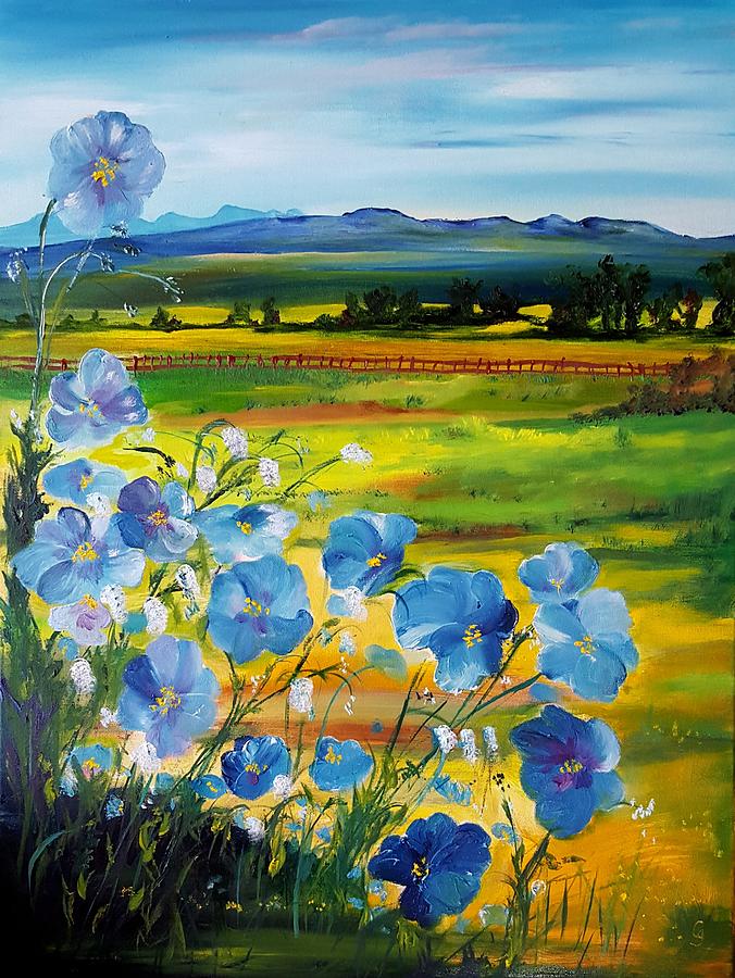 Montana Flax                             35 Painting by Cheryl Nancy Ann Gordon