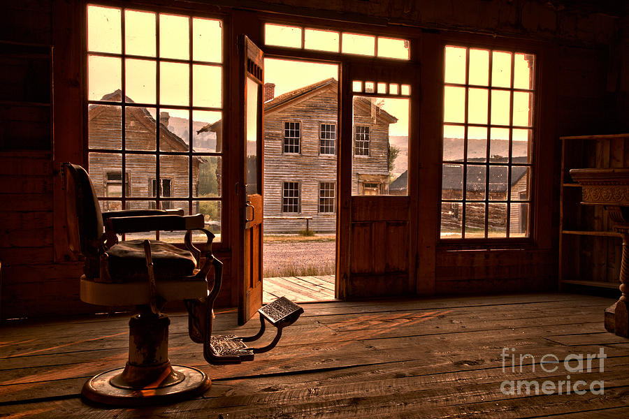 Montana Ghost Town Barber Chair Photograph by Adam Jewell