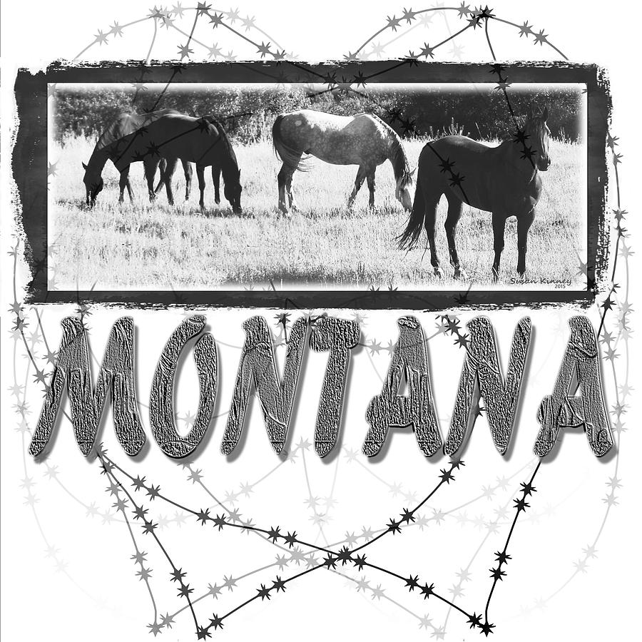 Montana Horses Digital Art by Susan Kinney