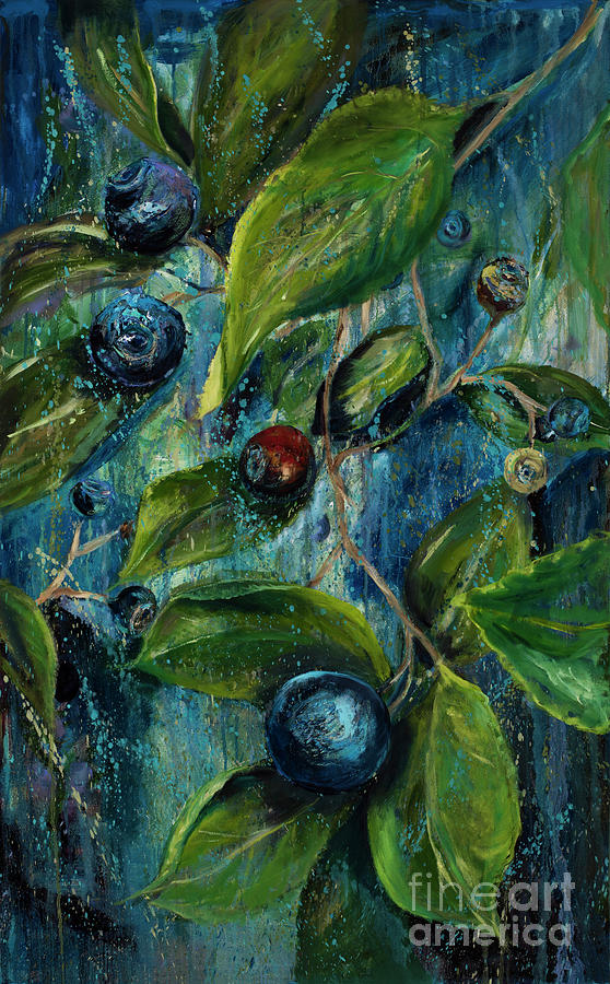 Fruit Painting - Montana Wild Huckleberry by Jodi Monahan