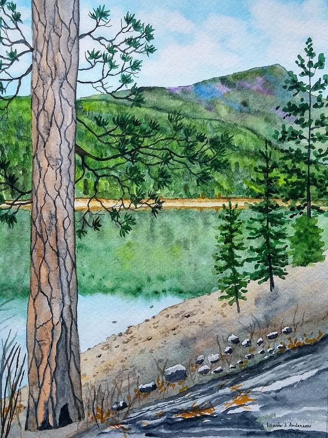 Montana - Lake Como Painting by Laurie Anderson