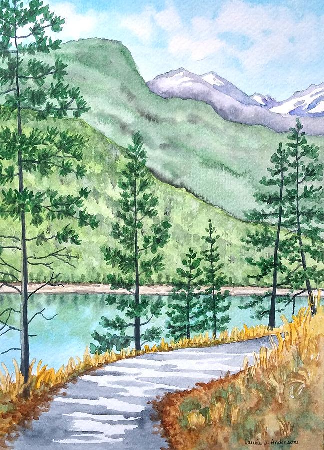 Mountain Painting - Montana - Lake Como Series by Laurie Anderson