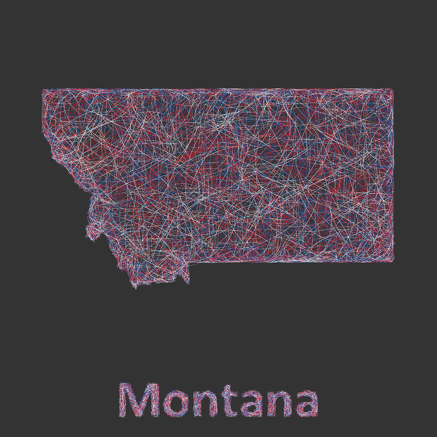 Montana Map Digital Art - Montana map by David Zydd