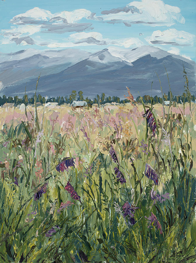 Glacier National Park Painting - Montana Meadow by Mary Giacomini
