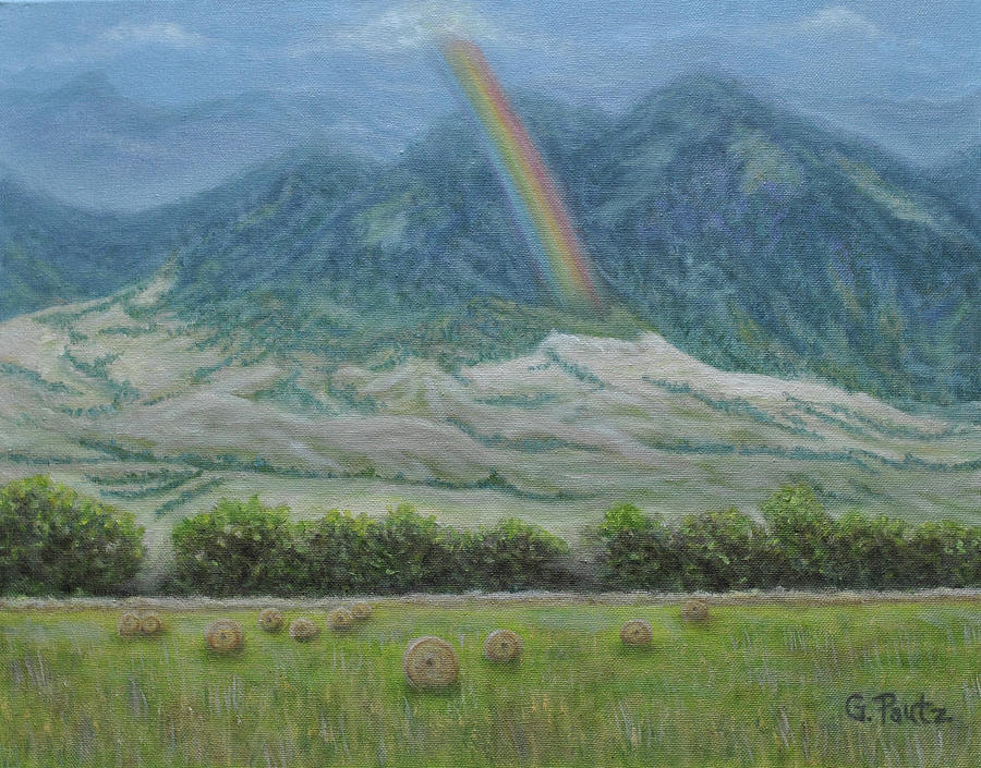 Montana Mountain Rainbow Painting by Gay Pautz