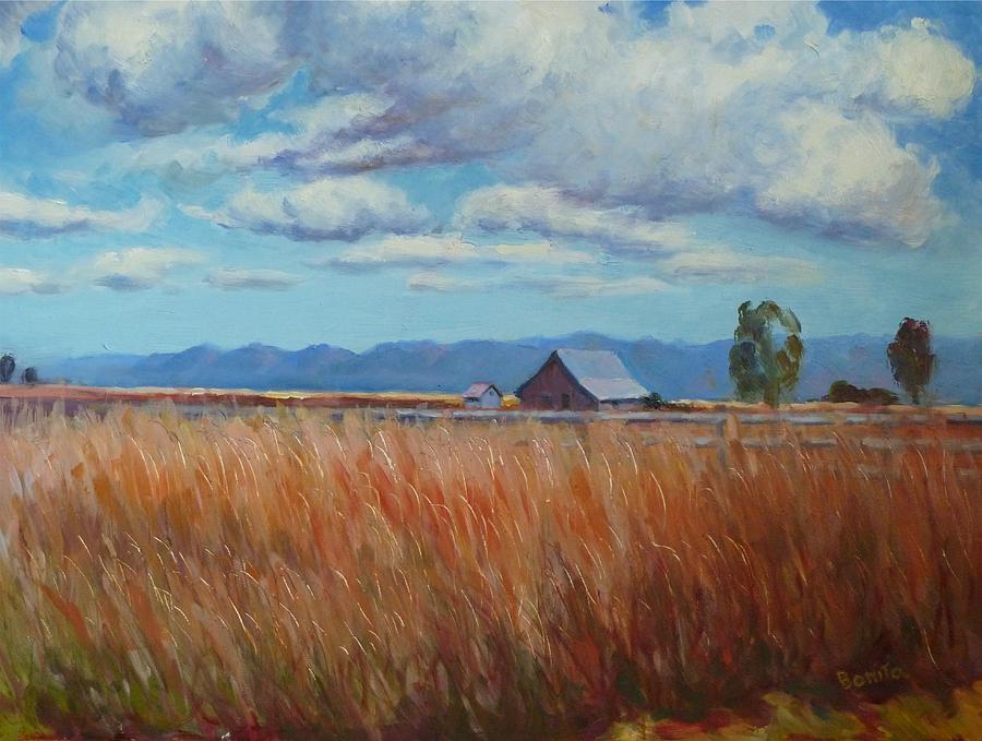 Montana Prairie in the Fall Painting by Bonita Waitl