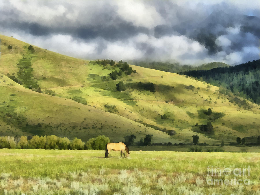 Montana Ranch Landscape Painting by Edward Fielding