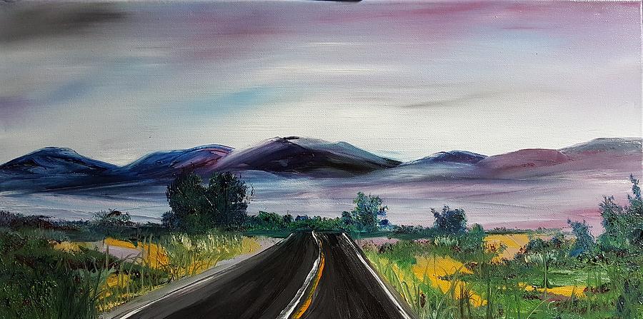 Montana Road Time     89 Painting by Cheryl Nancy Ann Gordon