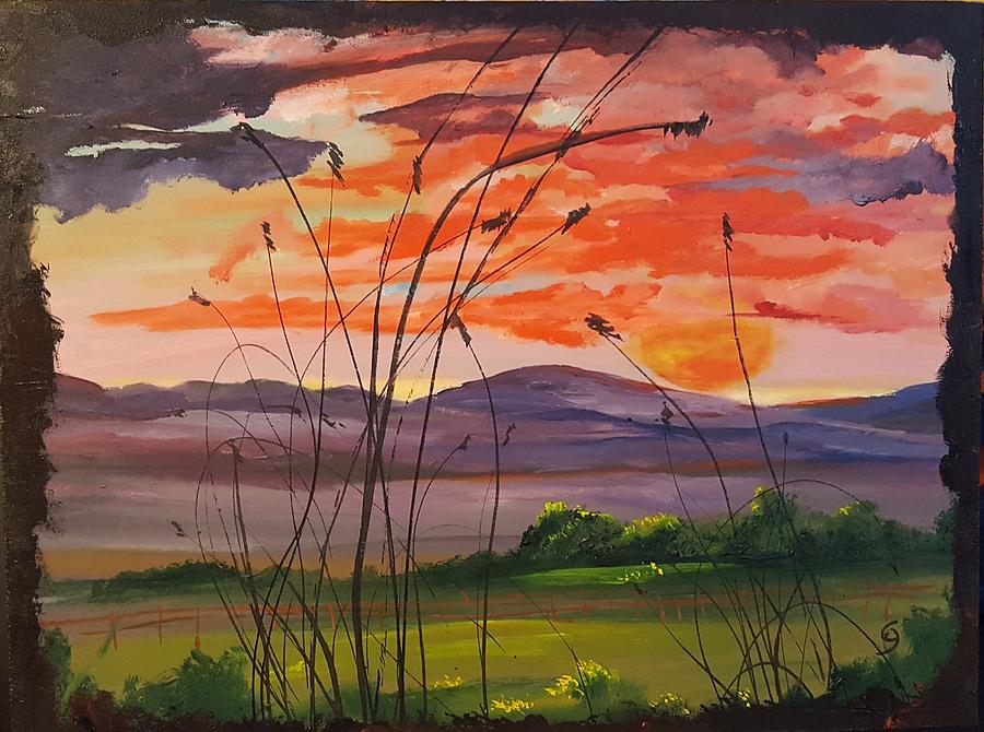 Montana Summers End Sunset    47 Painting by Cheryl Nancy Ann Gordon