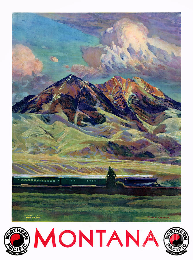 Vintage Painting - Montana Vintage Travel Poster Restored by Vintage Treasure