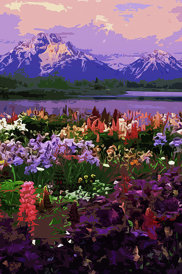 Montana Wildflowers Painting by AM FineArtPrints