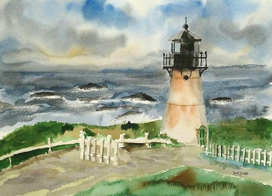 Montara Painting - Montara Lighthouse, Plein Air by Richard Zunkel Montara Painting - Montara Lighthouse, Plein Air by Richard Zunkel