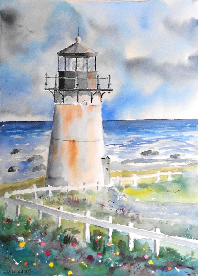 Montara Painting - Montara Lighthouse by Richard Zunkel Montara Painting - Montara Lighthouse by Richard Zunkel