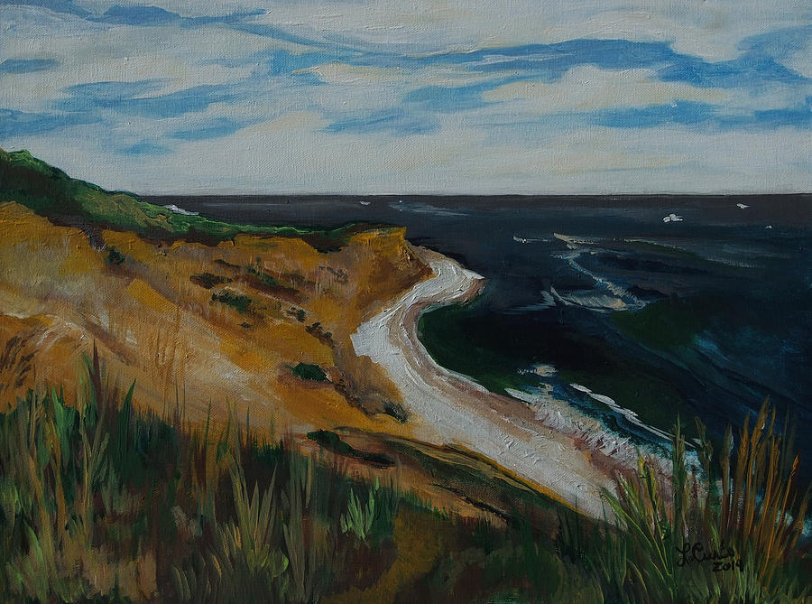 Montauk Cliff Painting by Lisa Locurto | Pixels