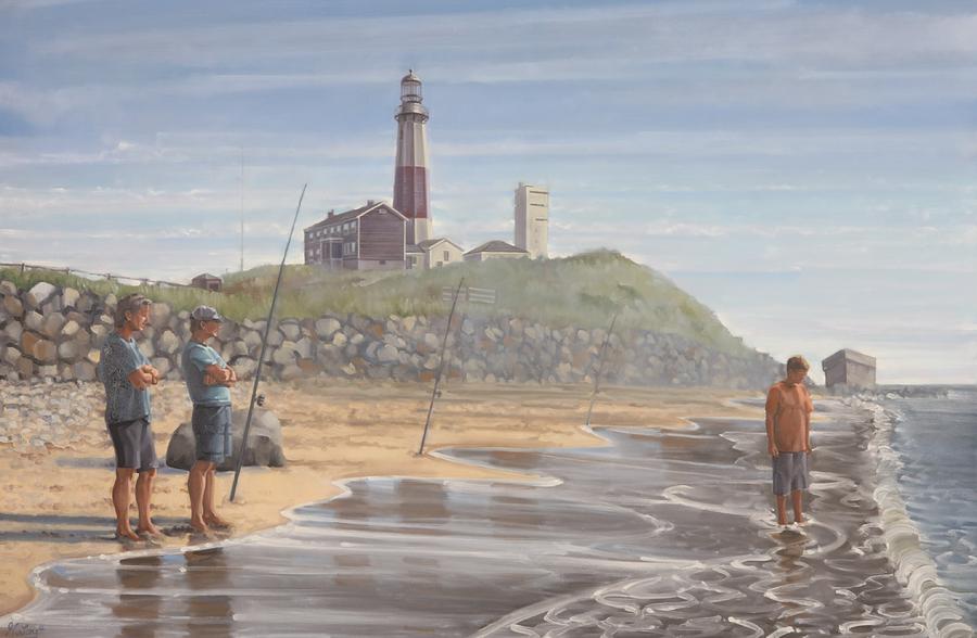 Montauk Point Painting by Gary M Long